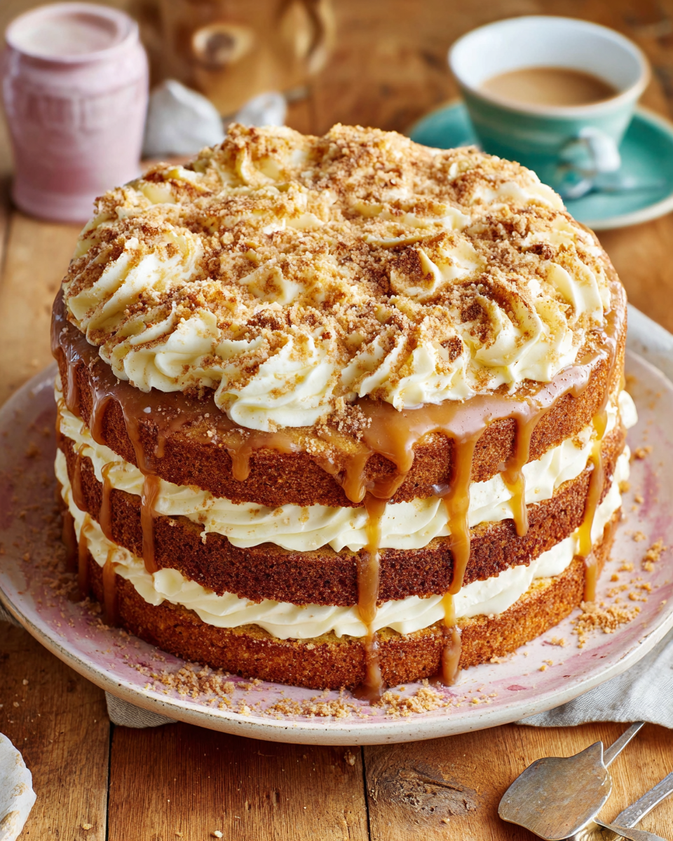 Delightful Biscoff Sponge Cake with Cream Filling