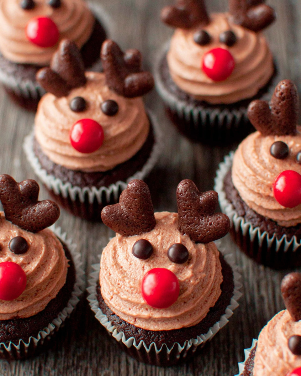 Delightful Reindeer Cupcakes for Holiday Cheer