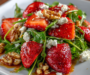 Fresh Strawberry Arugula Salad With Goat Cheese and Candied Walnuts