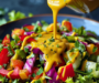 Vibrant Rainbow Veggie Salad with Honey Mustard Drizzle