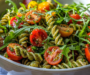 Vibrant Vegan Pesto Pasta Salad with Cherry Tomatoes and Arugula